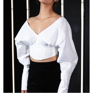 STEELE Florence off shoulder blouse corset detail